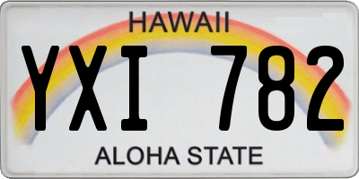HI license plate YXI782