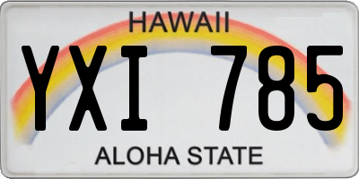 HI license plate YXI785