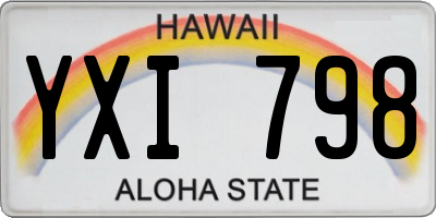 HI license plate YXI798
