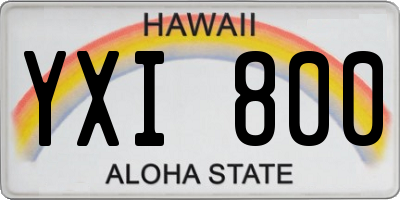HI license plate YXI800
