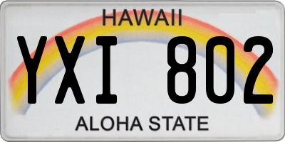 HI license plate YXI802