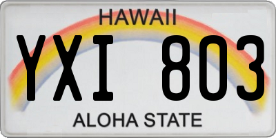 HI license plate YXI803