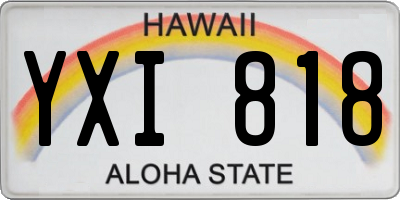 HI license plate YXI818