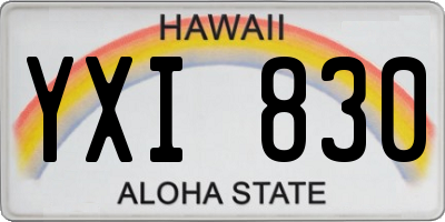 HI license plate YXI830