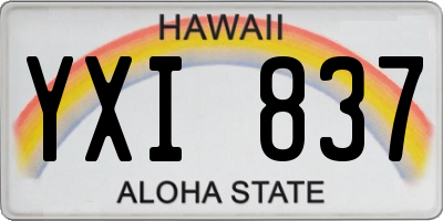 HI license plate YXI837