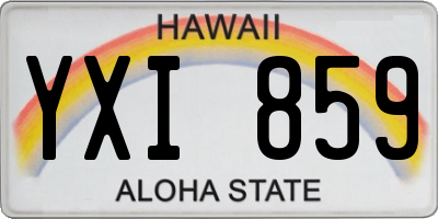 HI license plate YXI859