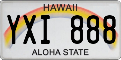 HI license plate YXI888