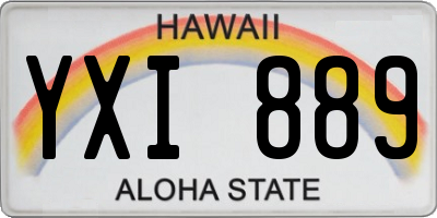 HI license plate YXI889