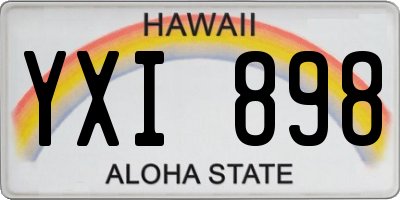 HI license plate YXI898