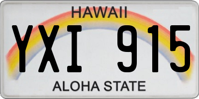 HI license plate YXI915