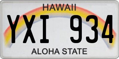 HI license plate YXI934