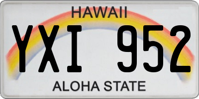 HI license plate YXI952