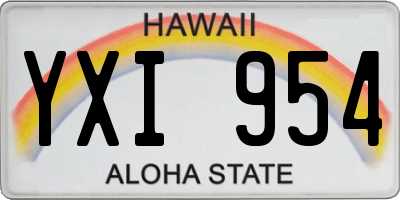 HI license plate YXI954