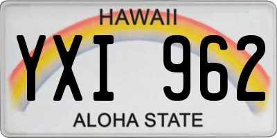 HI license plate YXI962