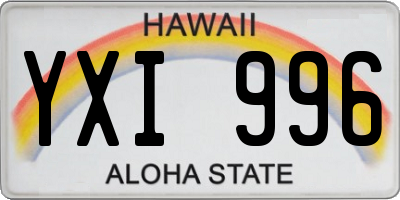 HI license plate YXI996