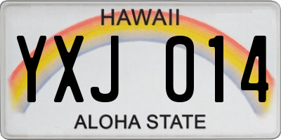 HI license plate YXJ014