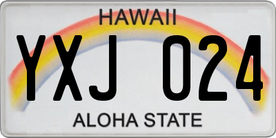 HI license plate YXJ024