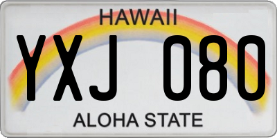 HI license plate YXJ080