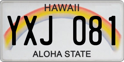 HI license plate YXJ081