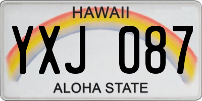 HI license plate YXJ087