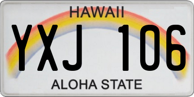 HI license plate YXJ106