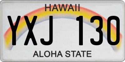 HI license plate YXJ130