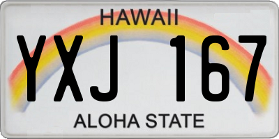 HI license plate YXJ167