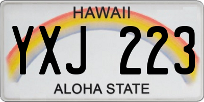 HI license plate YXJ223