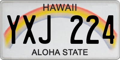 HI license plate YXJ224