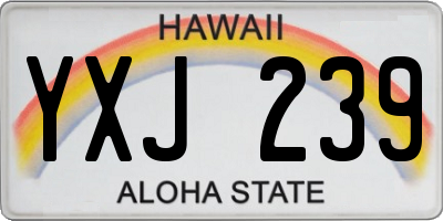 HI license plate YXJ239