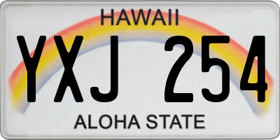 HI license plate YXJ254