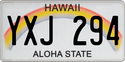 HI license plate YXJ294