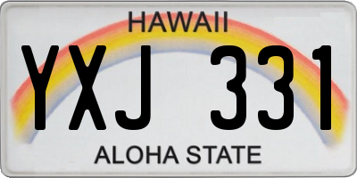 HI license plate YXJ331
