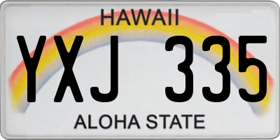 HI license plate YXJ335