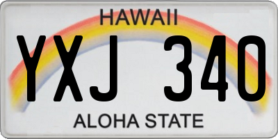 HI license plate YXJ340