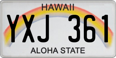 HI license plate YXJ361
