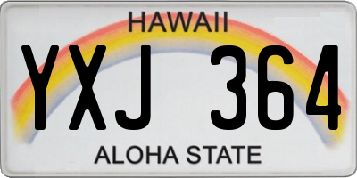 HI license plate YXJ364