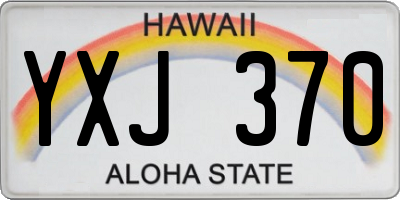 HI license plate YXJ370