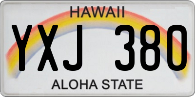 HI license plate YXJ380