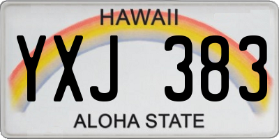 HI license plate YXJ383