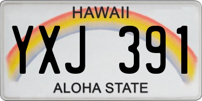 HI license plate YXJ391