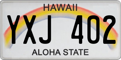 HI license plate YXJ402