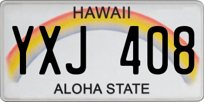 HI license plate YXJ408