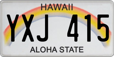 HI license plate YXJ415