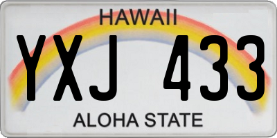 HI license plate YXJ433
