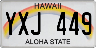HI license plate YXJ449