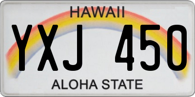 HI license plate YXJ450