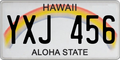 HI license plate YXJ456
