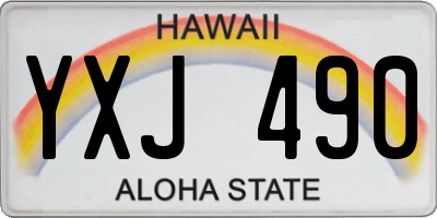 HI license plate YXJ490