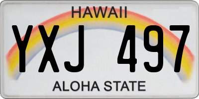 HI license plate YXJ497